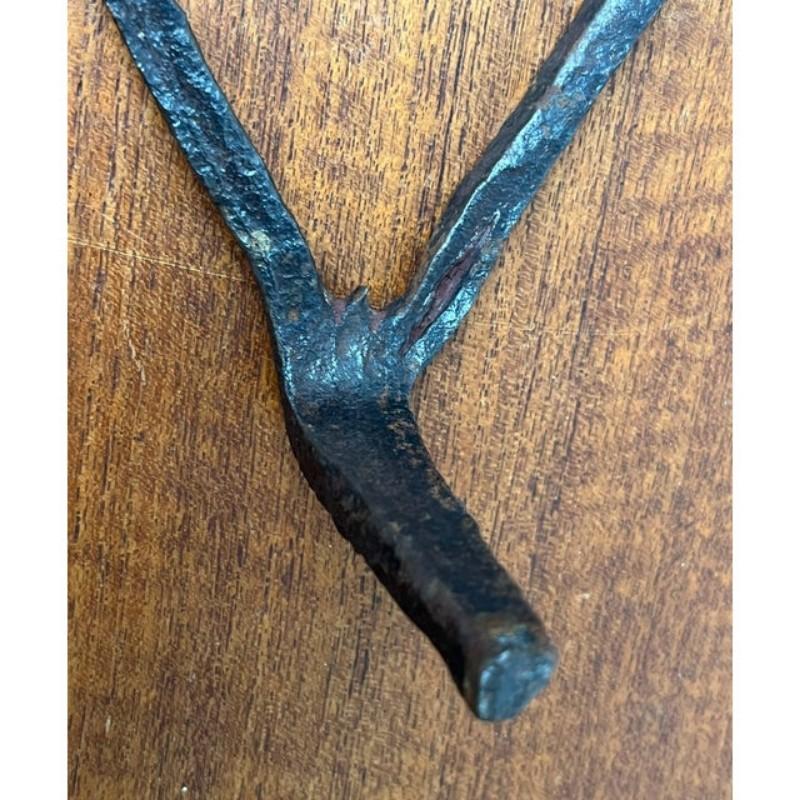 Danish Antique Wrought Iron Tripod Stand For Sale 6
