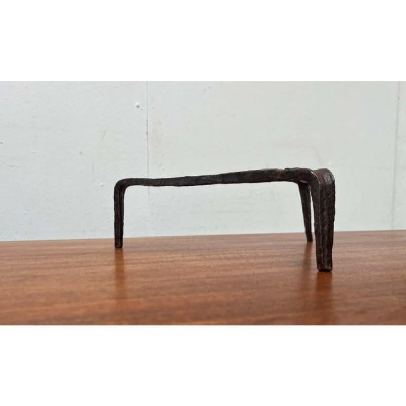 Danish Antique Wrought Iron Tripod Stand For Sale 9