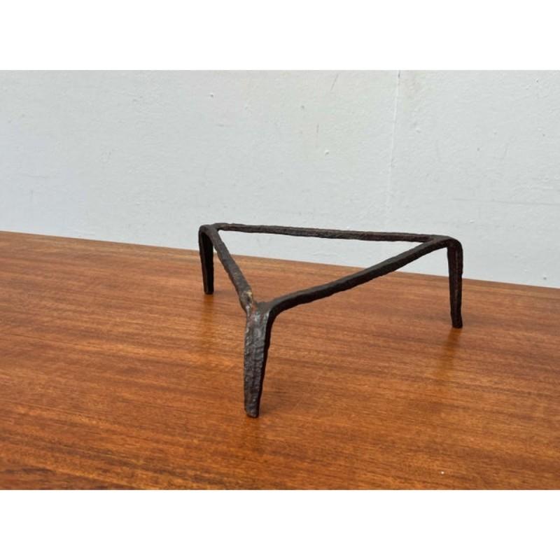 Danish Antique Wrought Iron Tripod Stand For Sale 10