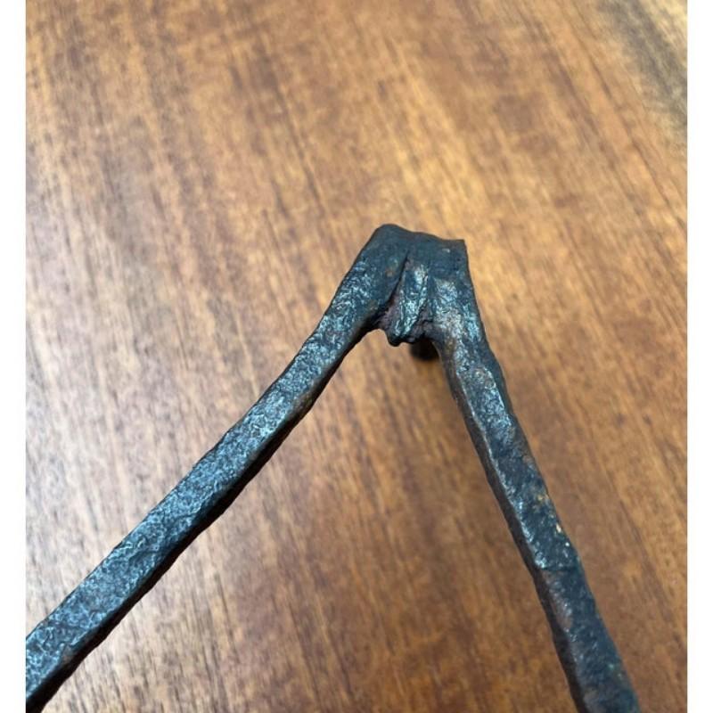 Danish Antique Wrought Iron Tripod Stand For Sale 1
