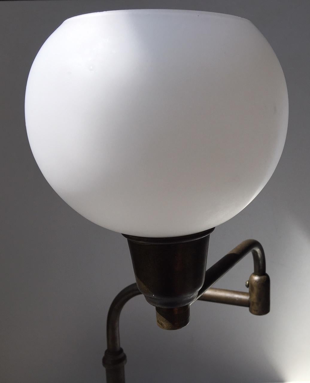 Mid-20th Century Danish Architect Table Lamp in Brass by Fog & Mørup, 1930s