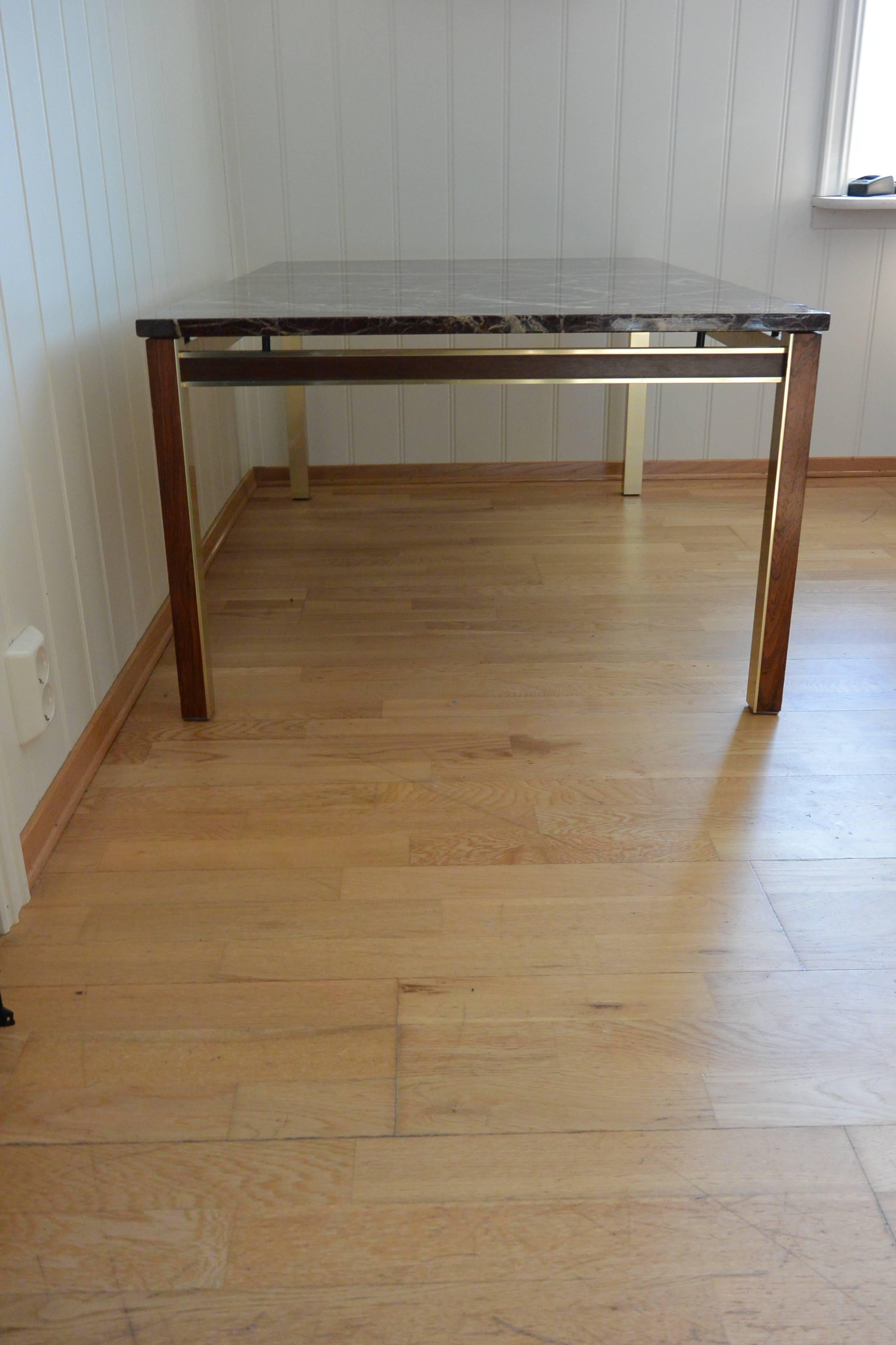 Danish Architectural Designed Marble Sofa Table, 1975 In Fair Condition For Sale In Notteroy, NO