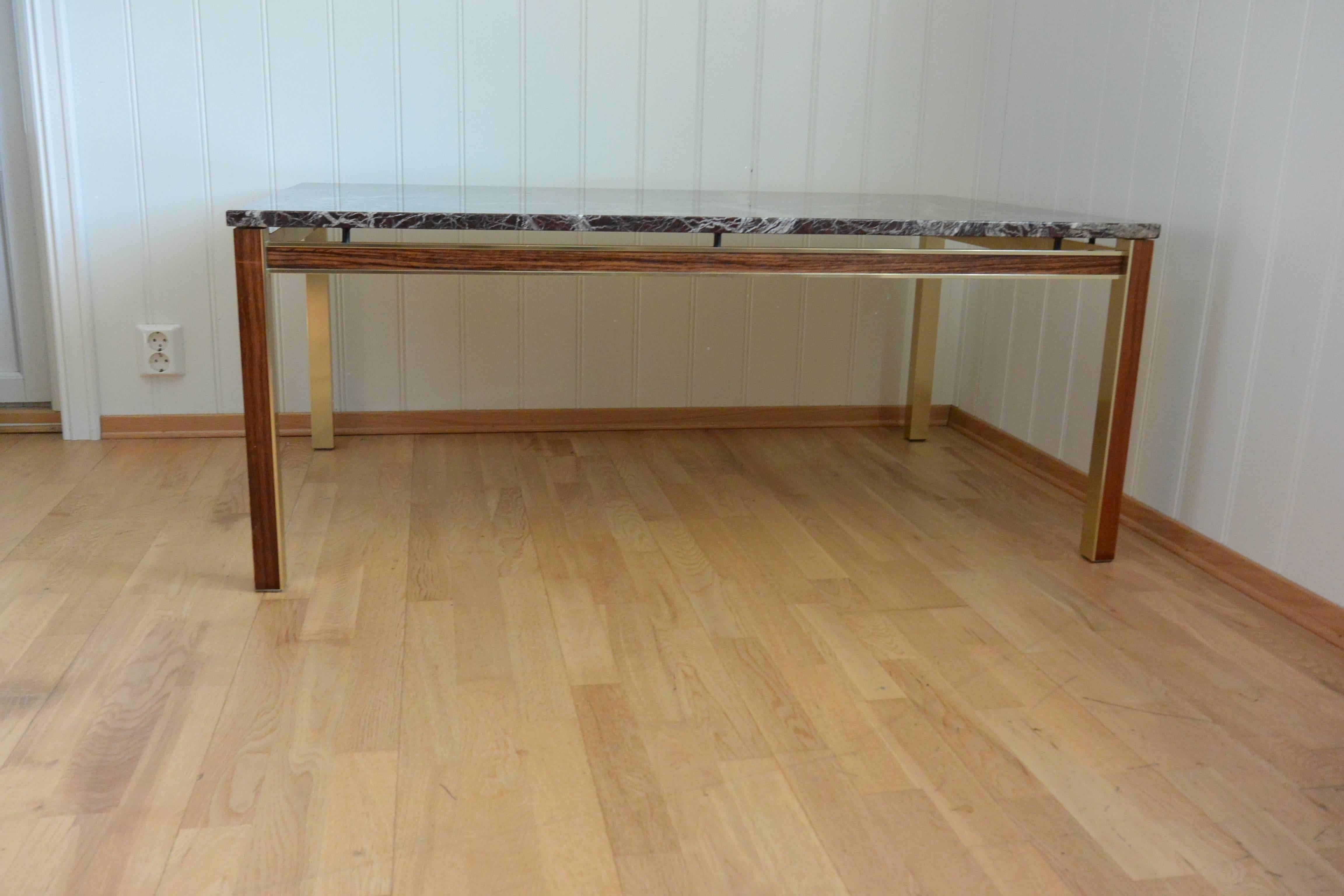 Late 20th Century Danish Architectural Designed Marble Sofa Table, 1975 For Sale