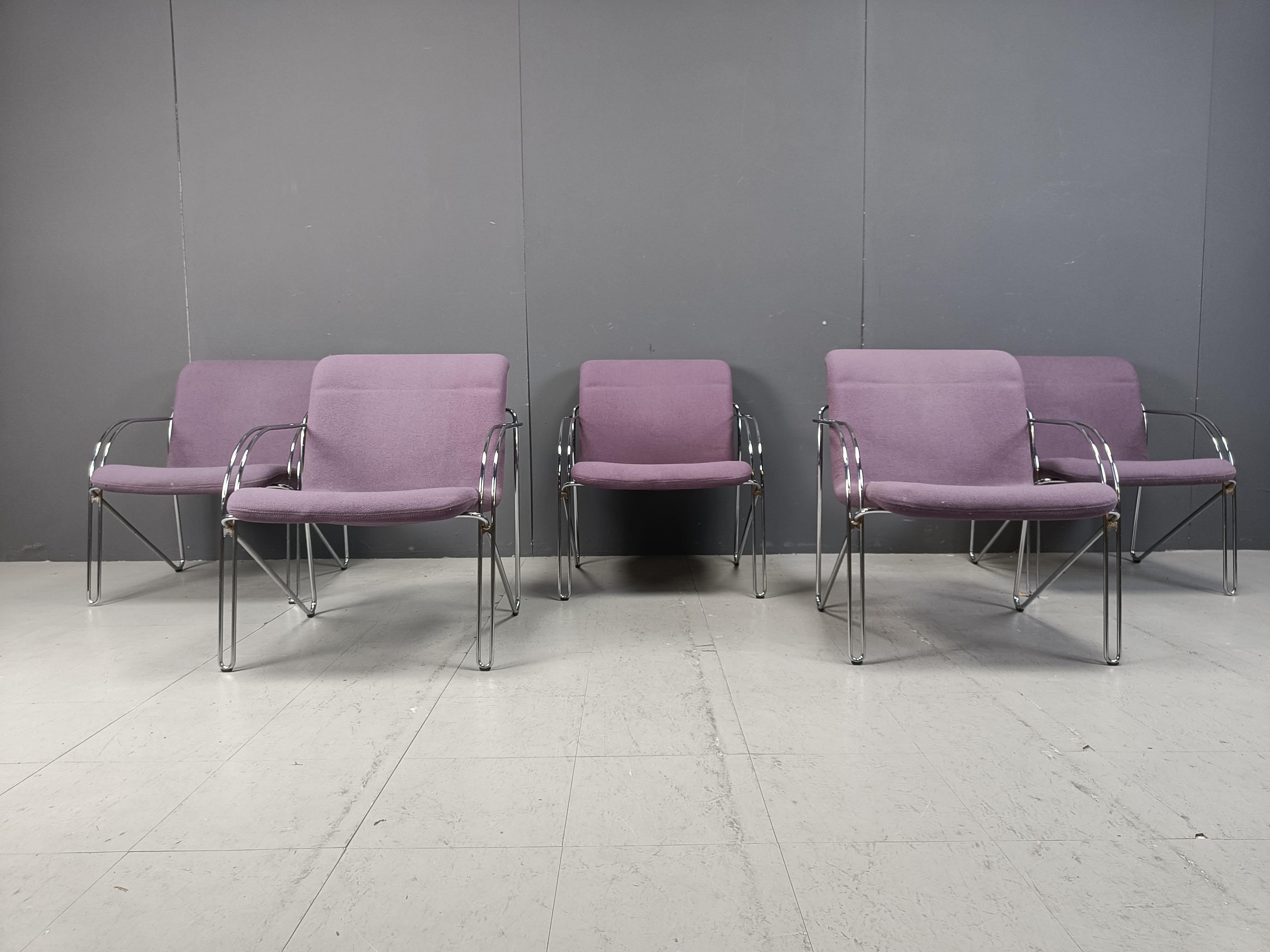 Mid-Century moderno Poltrone danesi di Alfred Hofmann per Gispen/Labofa - anni '70 - set di 5 in vendita