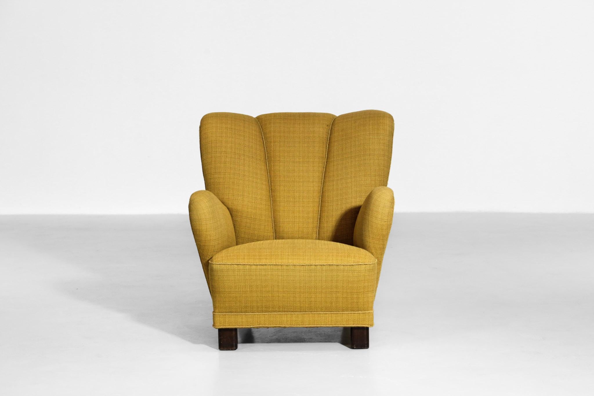 Scandinavian armchair from 1960s. Entirely original with Kvadrat upholstery.