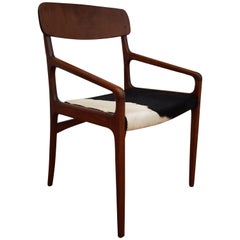 Danish armchair 1950s, cowskin, completely restored
