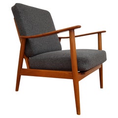 Vintage Danish Armchair, 1960s, Loose Cushions, Ashwood, Beechwood, Completely Restored