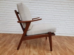 Danish Armchair, 1960s, Loose Cushions, Kvadrat Wool, Renovated and Renewe