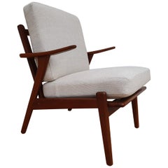 Danish Armchair, 1960s, Loose Cushions, Kvadrat Wool, Renovated and Renewe