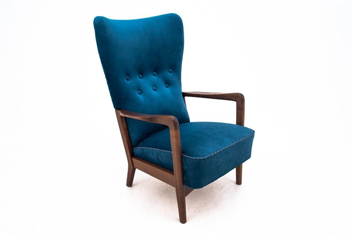 Cotton Danish Armchair from the 1960s