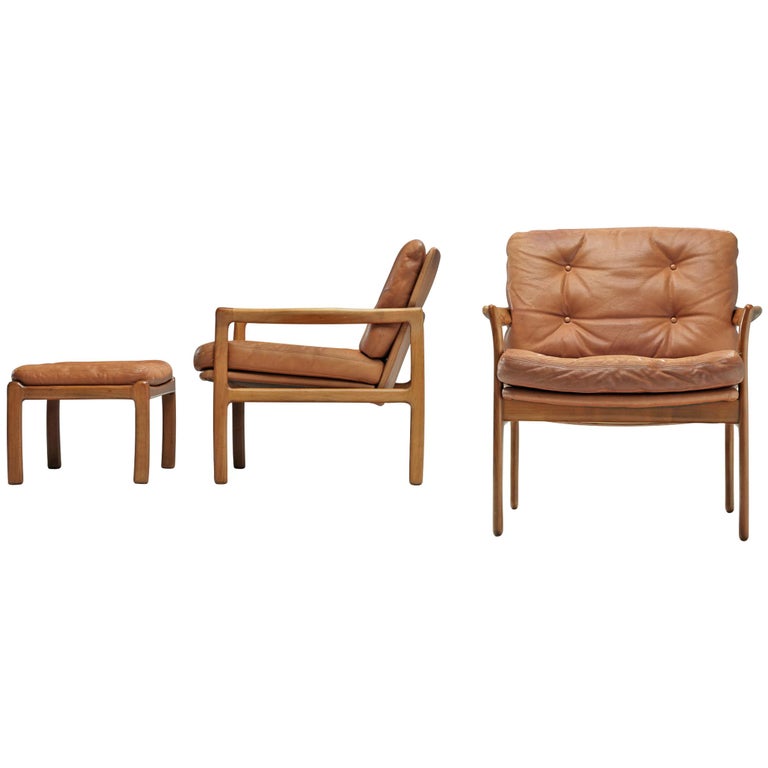 Danish Armchair In Cognac Leather For, Danish Leather Chair