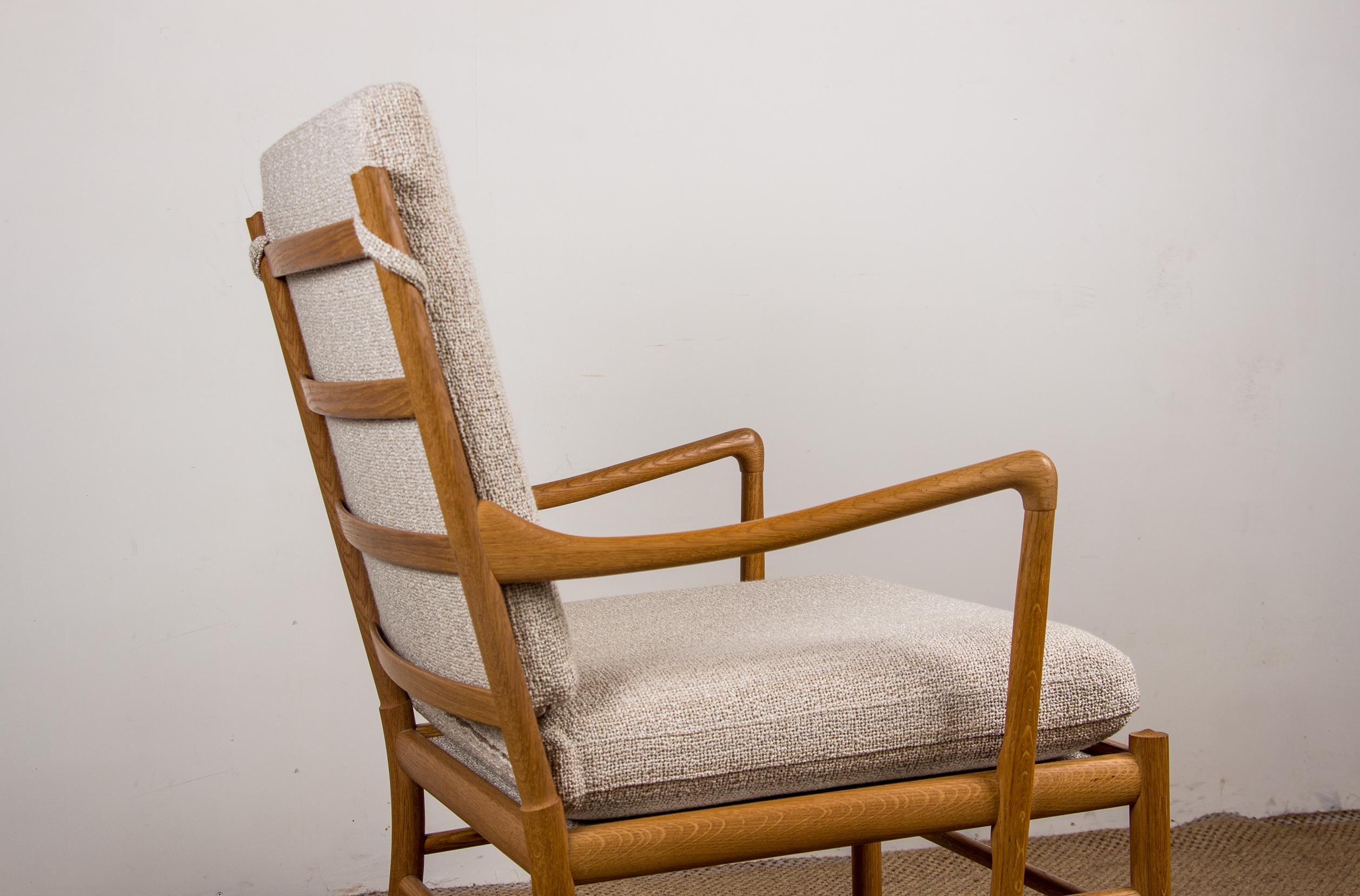 Danish Armchair in Oak and New Fabric, Model Ow 149 