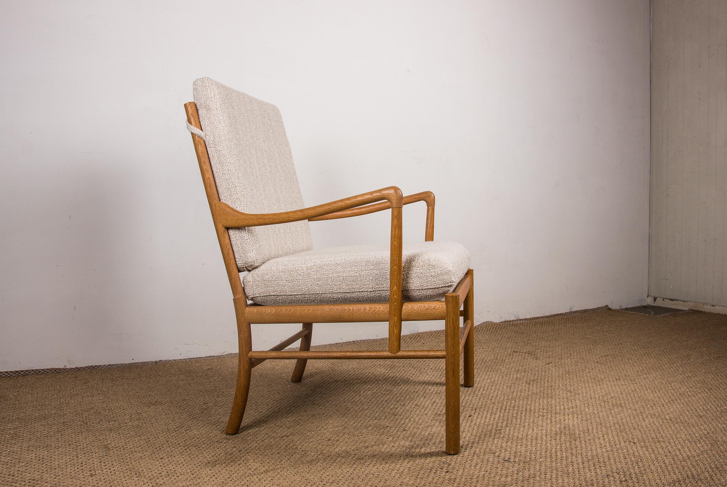 Contemporary Danish Armchair in Oak and New Fabric, Model Ow 149 