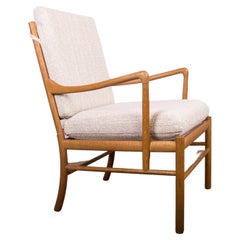 Danish Armchair in Oak and New Fabric, Model Ow 149 "Colonial Chair" Ole Wansher