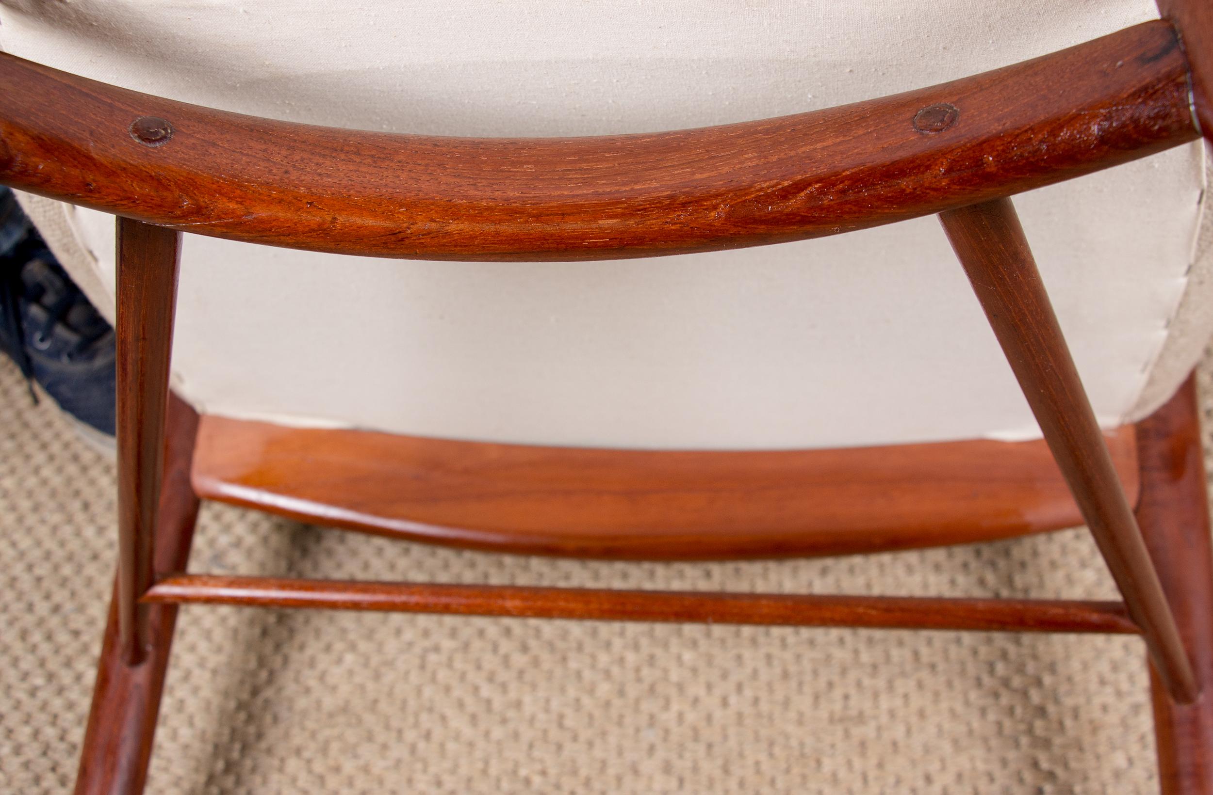 Poltrona danese in teak e tessuto modello BO-72 di Finn Jhul per Bovirke 1946. in vendita 12