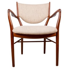 Danish Armchair in Teak and Fabric Model NV 46 by Finn Jhul for Niels Vodder 195