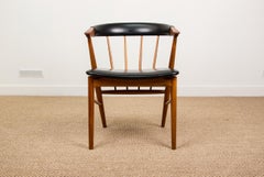 Danish armchair in teak and skai by Helge Sibast for Sibast 1955.