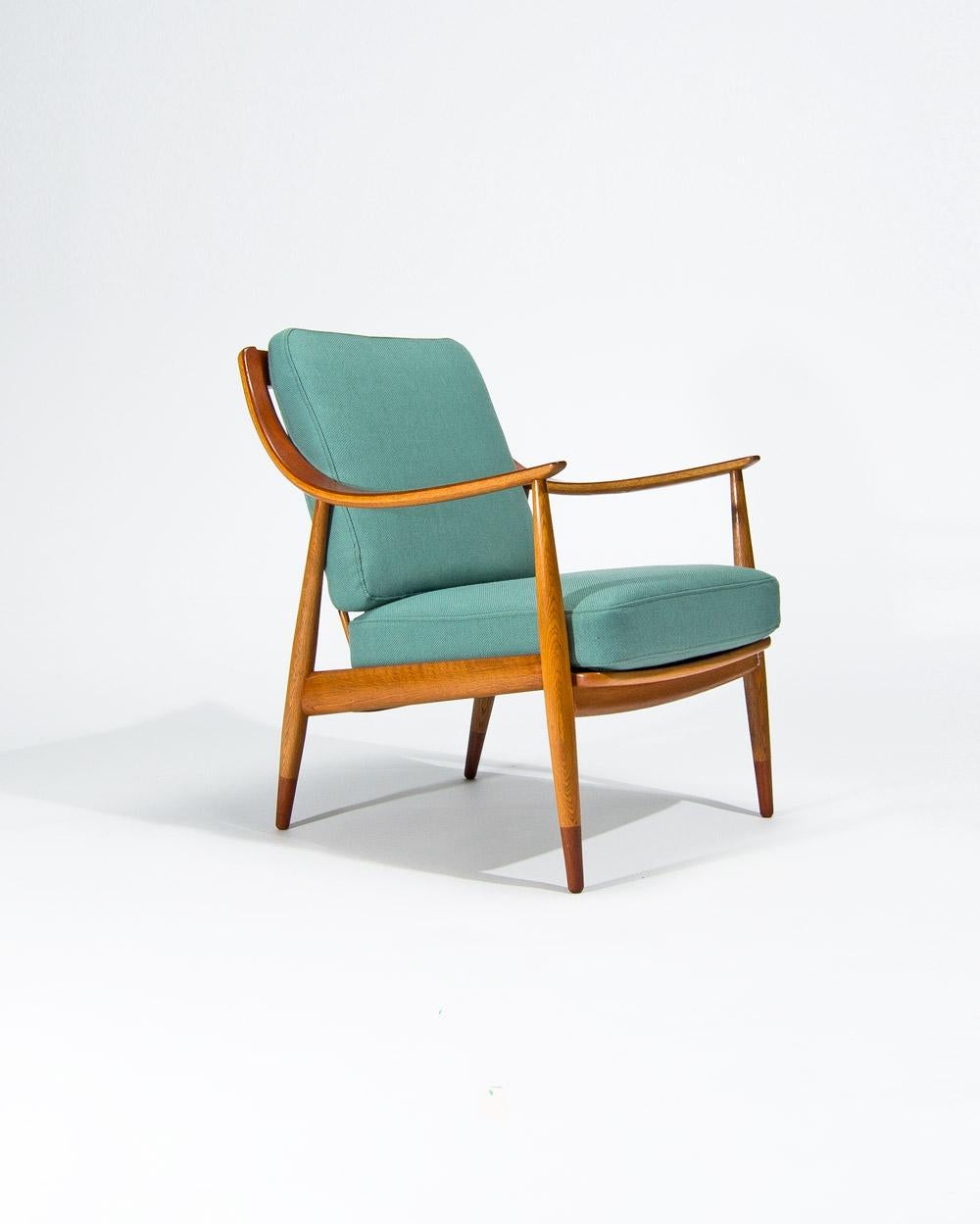 Dänischer Sessel aus Teak & Eiche von Pater Hvidt Mid Century Lounge Chair, 1950er Jahre (Moderne der Mitte des Jahrhunderts) im Angebot