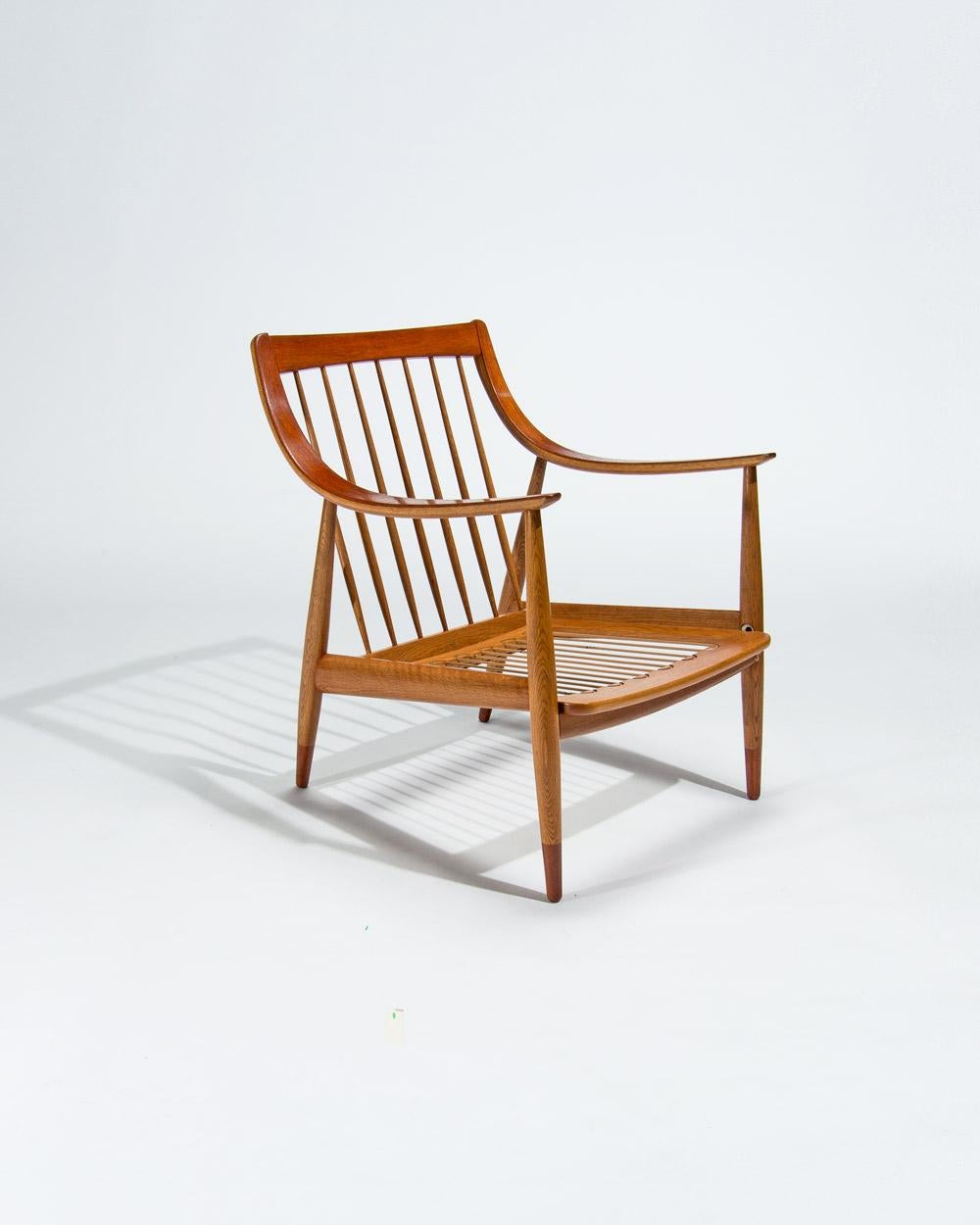 Dänischer Sessel aus Teak & Eiche von Pater Hvidt Mid Century Lounge Chair, 1950er Jahre im Angebot 3