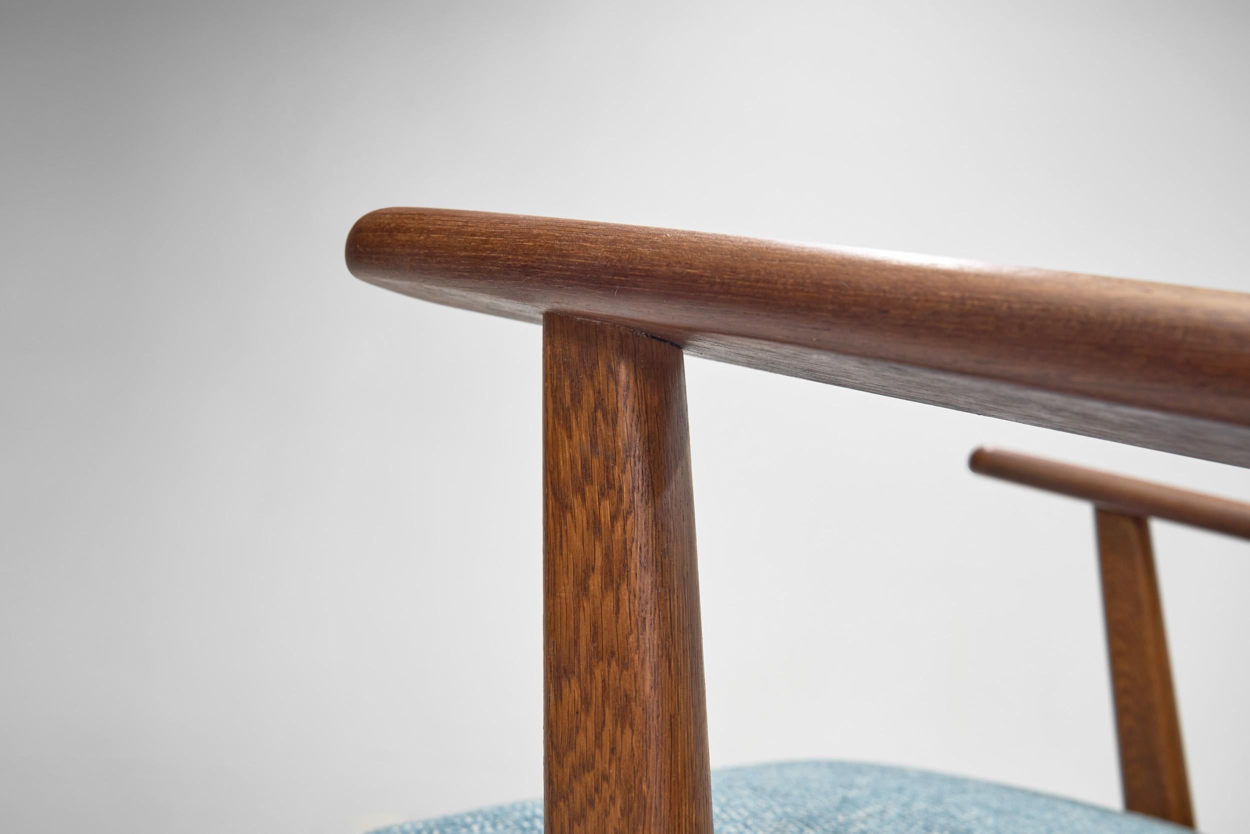 Danish Armchair with Brass Capped Legs, Denmark ca 1950s For Sale 9
