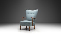 Danish Armchair with Brass Capped Legs, Denmark ca 1950s