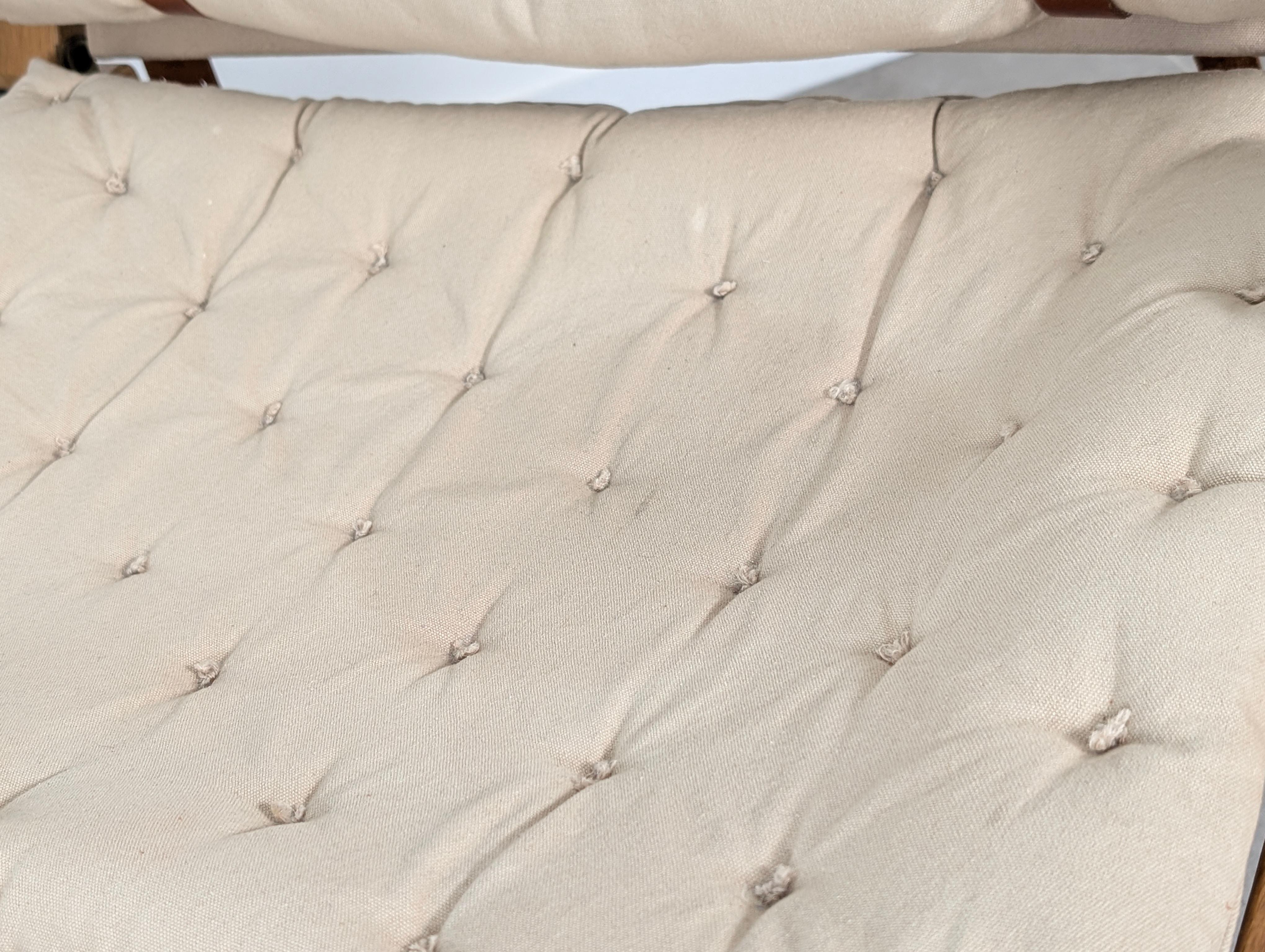 Danish Armchair with Canvas and Leather Straps, 20th Century For Sale 9