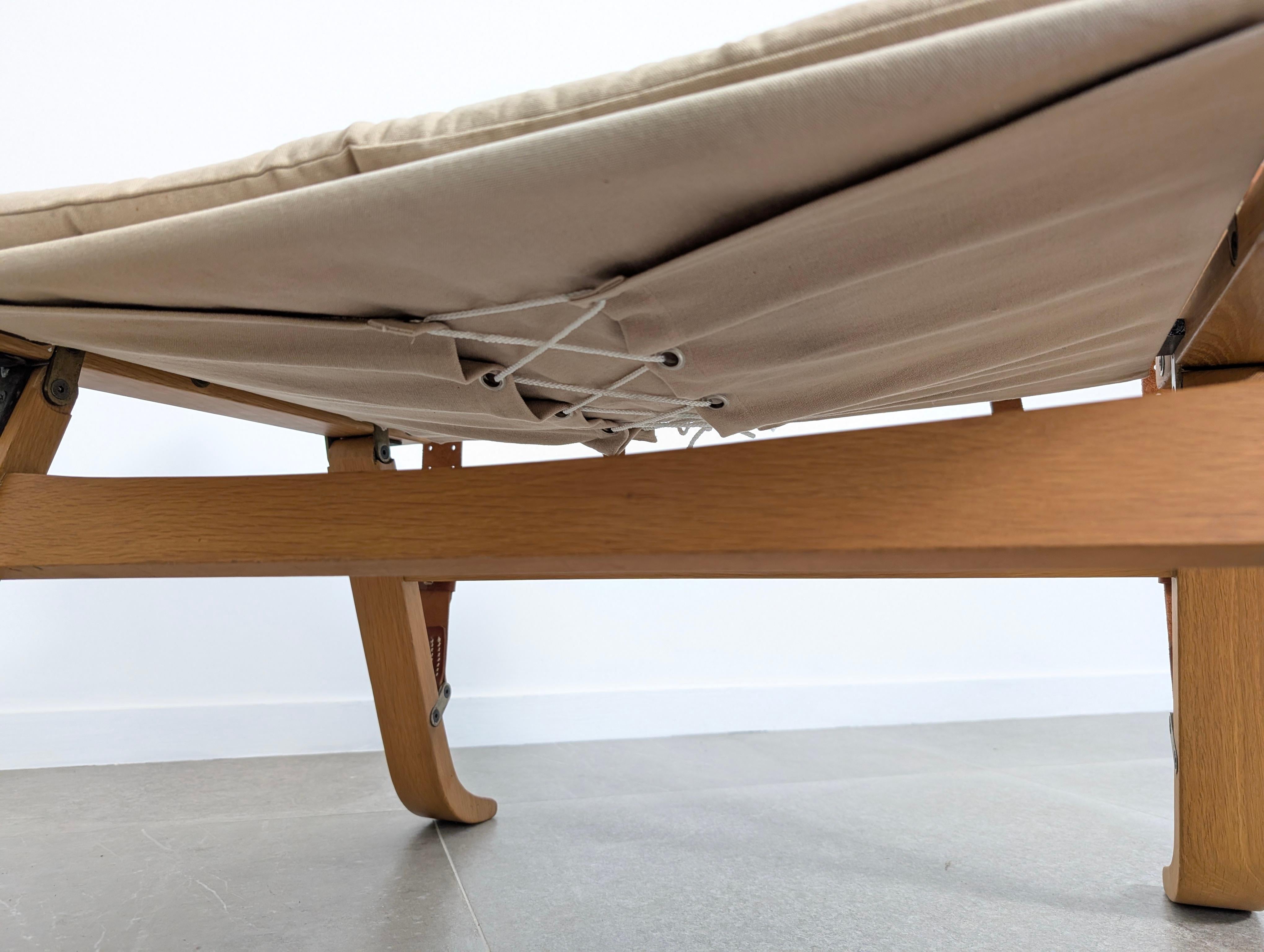 Danish Armchair with Canvas and Leather Straps, 20th Century For Sale 4