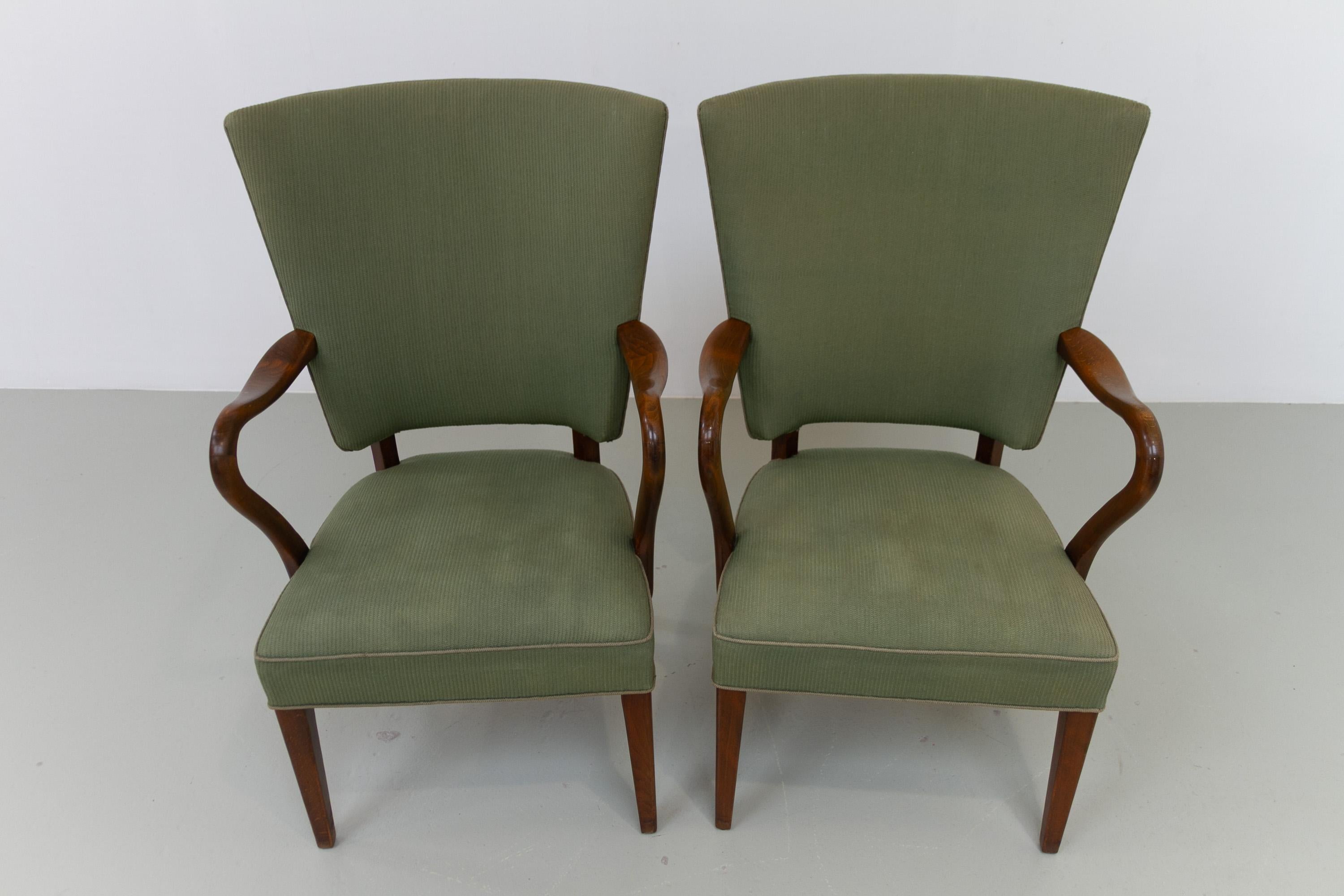 Sillones daneses de Alfred Christensen para Slagelse Møbelværk, década de 1940. Juego de 2. en venta 3
