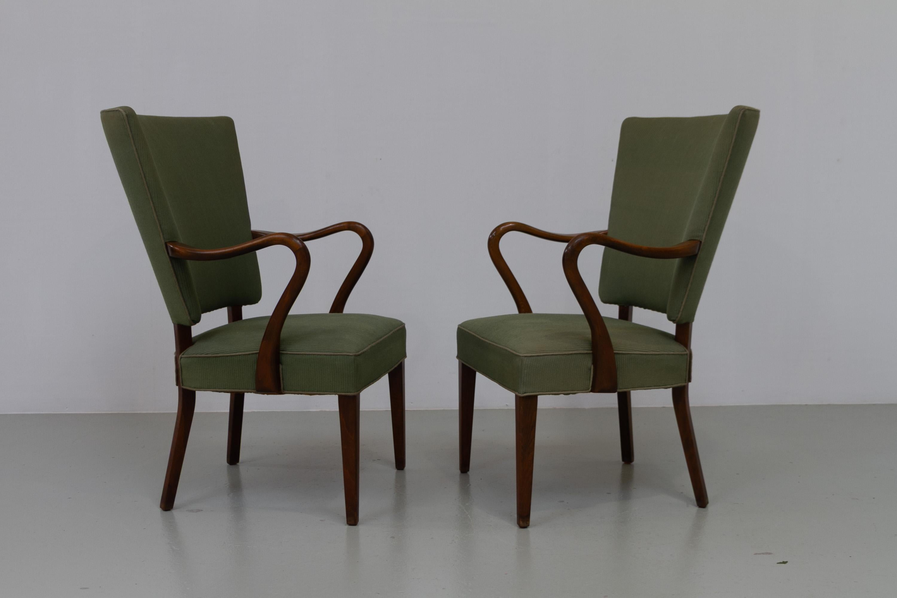 Sillones daneses de Alfred Christensen para Slagelse Møbelværk, década de 1940. Juego de 2. mediados del siglo XX en venta