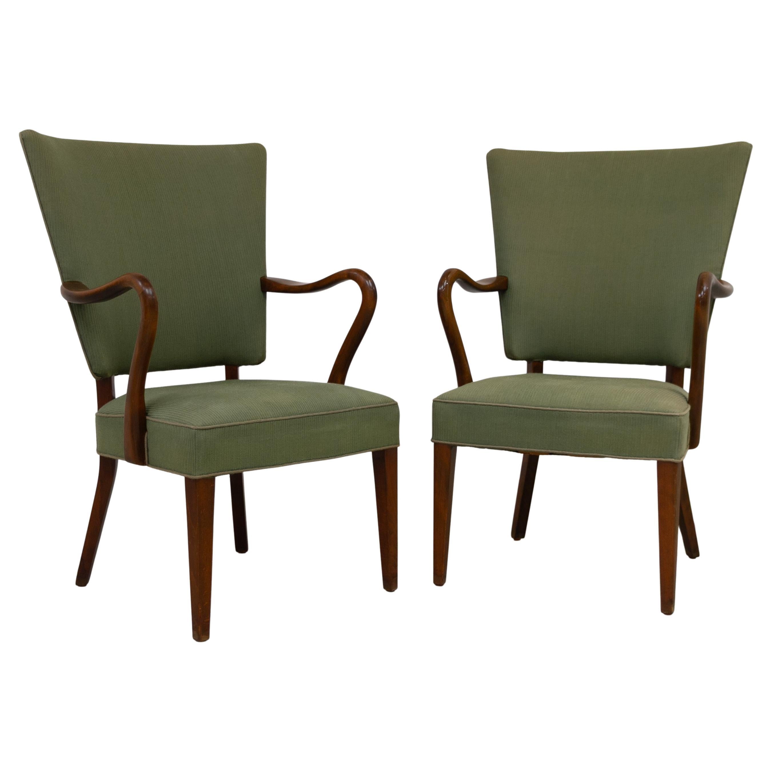 Sillones daneses de Alfred Christensen para Slagelse Møbelværk, década de 1940. Juego de 2.