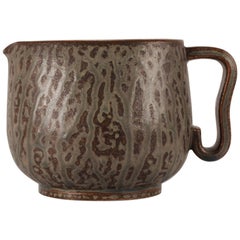 Danish Arne Bang Minor Stoneware Pitcher with Brown/Green Glaze, Art Deco 1930s