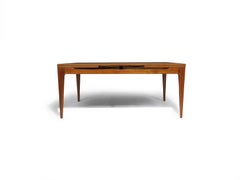 Danish Arne Hovmand Olsen Large Teak Dining Table with Leaves, 6-10 Guests