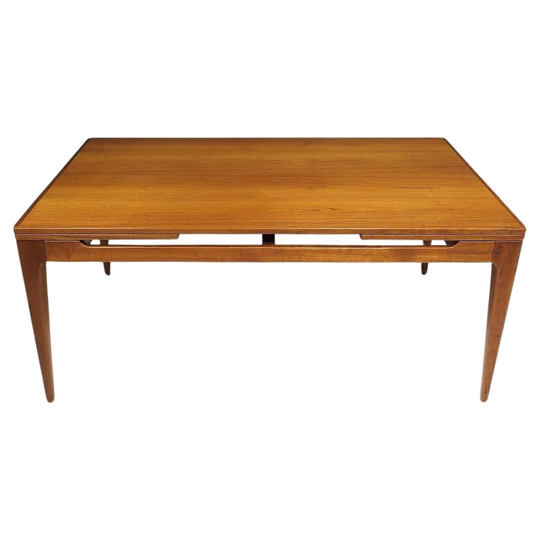 Tavolo da pranzo grande in teak danese Arne Hovmand-Olsen con foglie, 6-10 ospiti