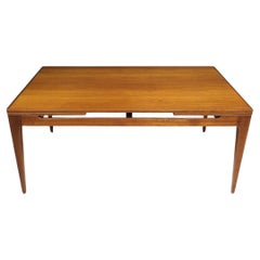 Danish Arne Hovmand Olsen Large Teak Dining Table with Leaves, 6-10 Guests
