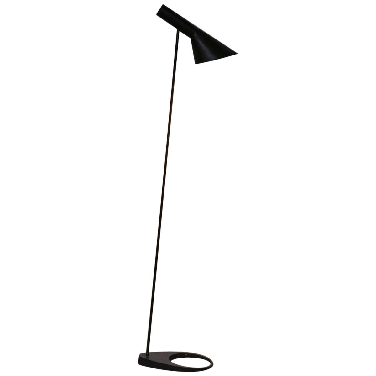 Danish Arne Jacobsen, Louis Poulsen Black AJ Floor Lamp Black