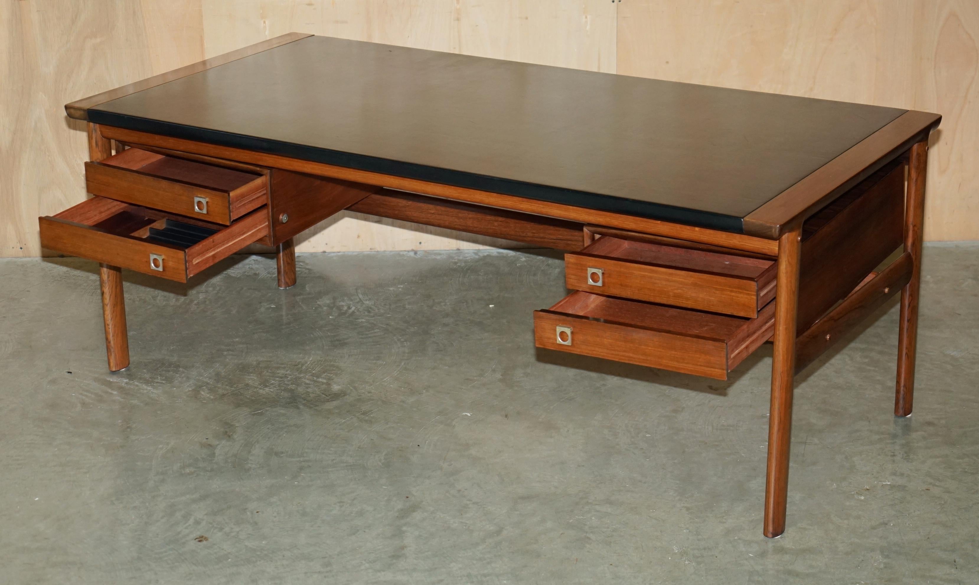 DANISH ARNE VODDER FOR SIBAST MODEL 419 & 223 HARDWOOD LEATHER DESK & ARMCHAiR 3