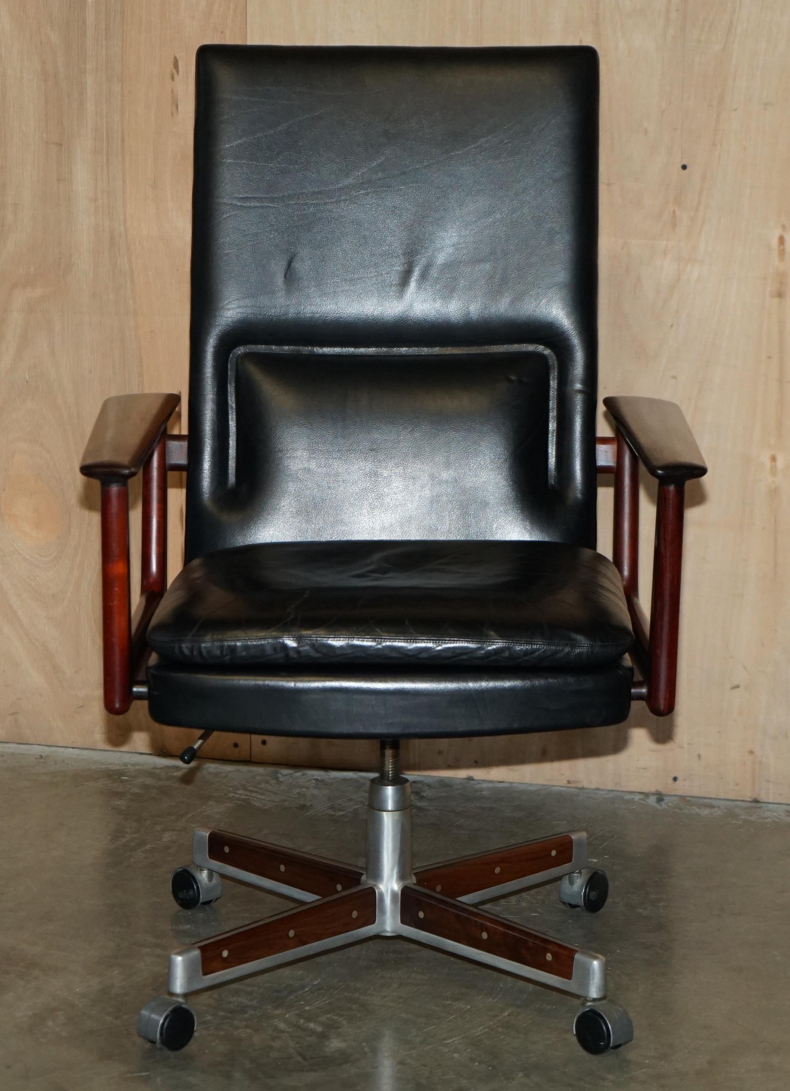 DANISH ARNE VODDER FOR SIBAST MODEL 419 & 223 HARDWOOD LEATHER DESK & ARMCHAiR 5