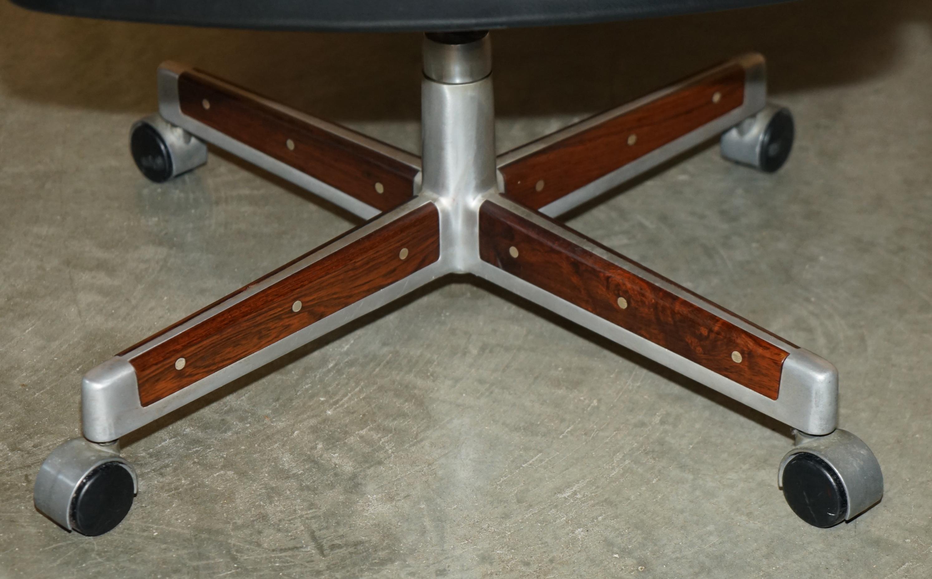 DANISH ARNE VODDER FOR SIBAST MODEL 419 & 223 HARDWOOD LEATHER DESK & ARMCHAiR 6
