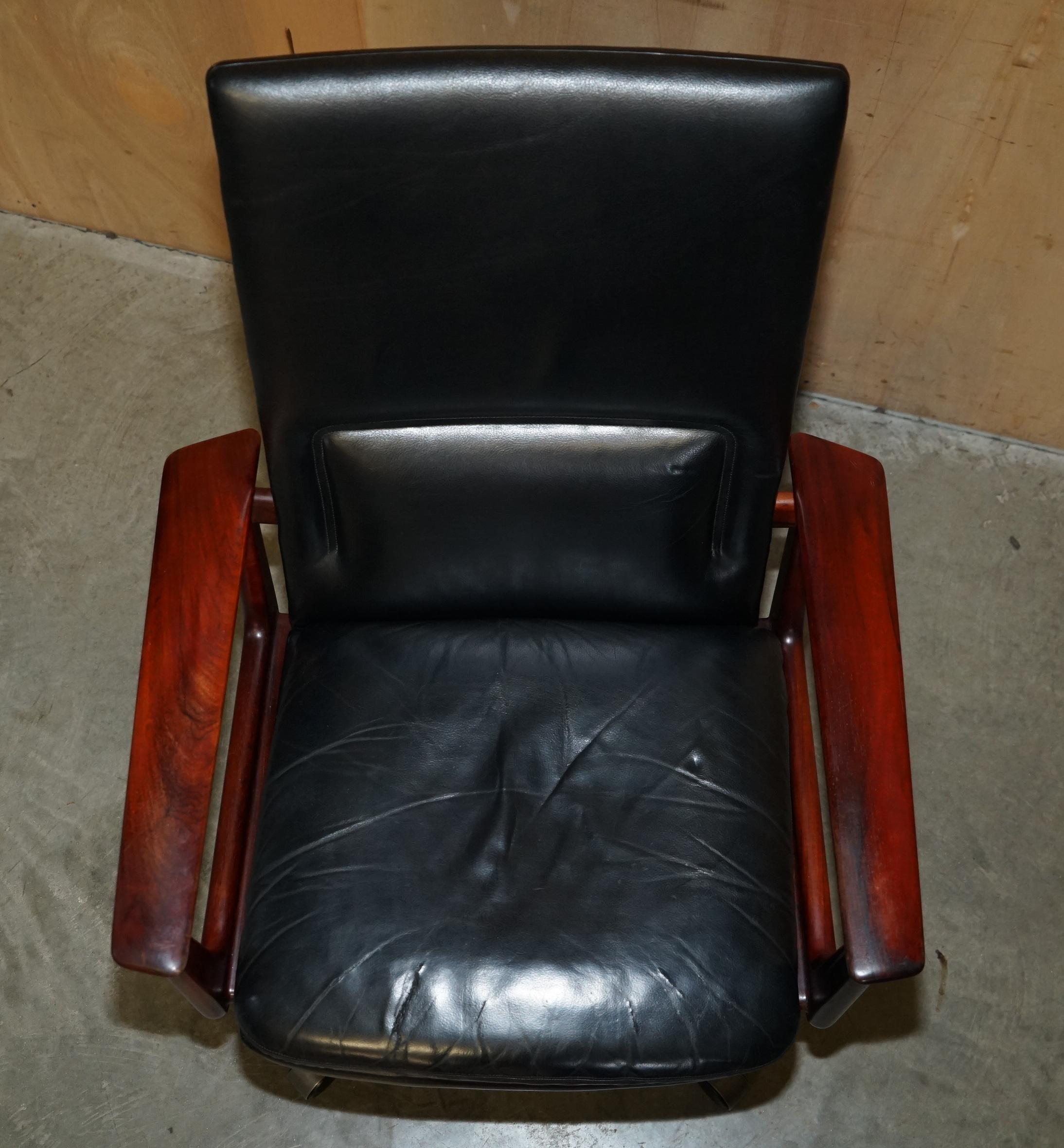 DANISH ARNE VODDER FOR SIBAST MODEL 419 & 223 HARDWOOD LEATHER DESK & ARMCHAiR 8