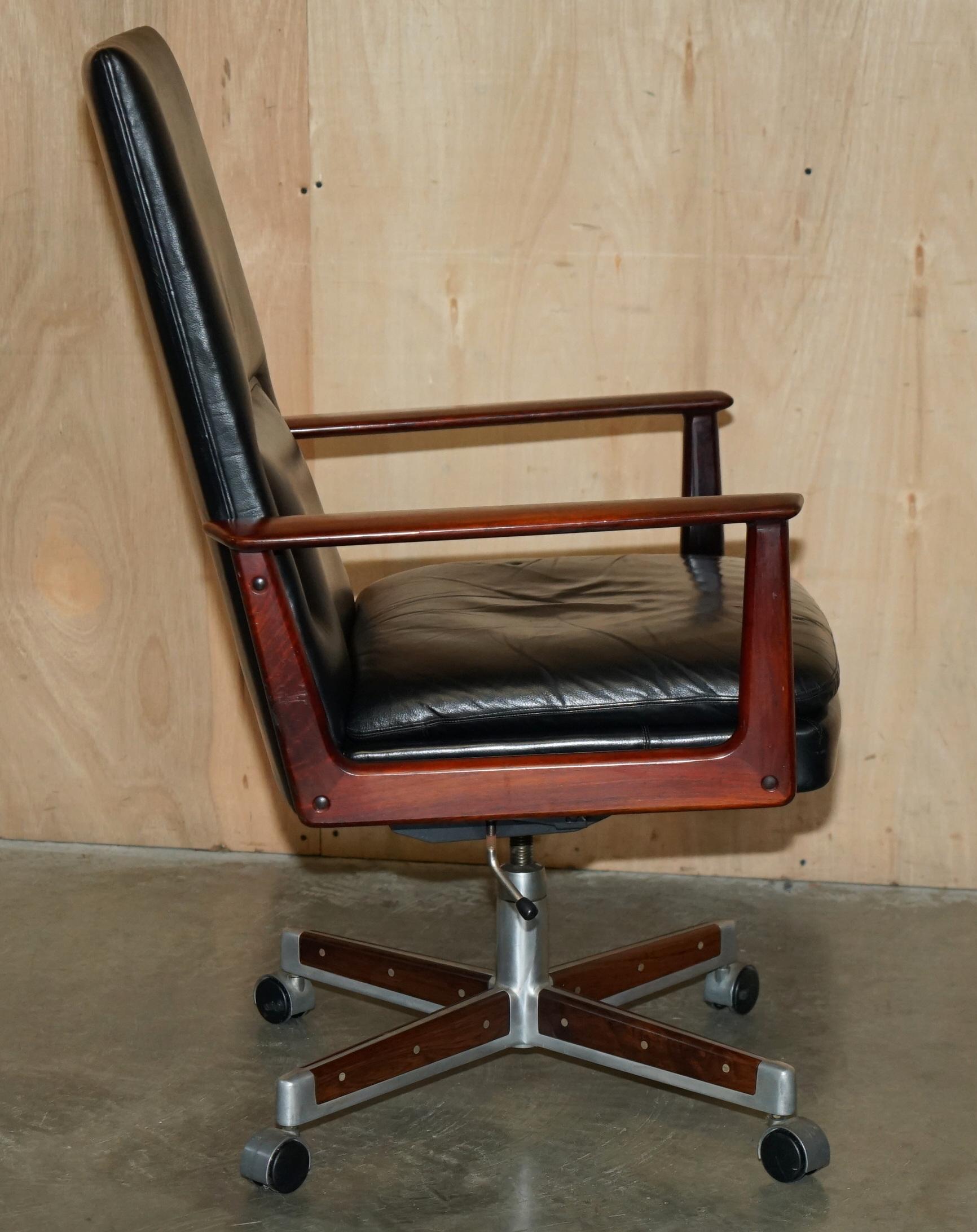 DANISH ARNE VODDER FOR SIBAST MODEL 419 & 223 HARDWOOD LEATHER DESK & ARMCHAiR 11
