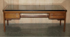 DANISH ARNE VODDER FOR SIBAST MODEL 419 & 223 HARDWOOD LEATHER DESK & ARMCHAiR