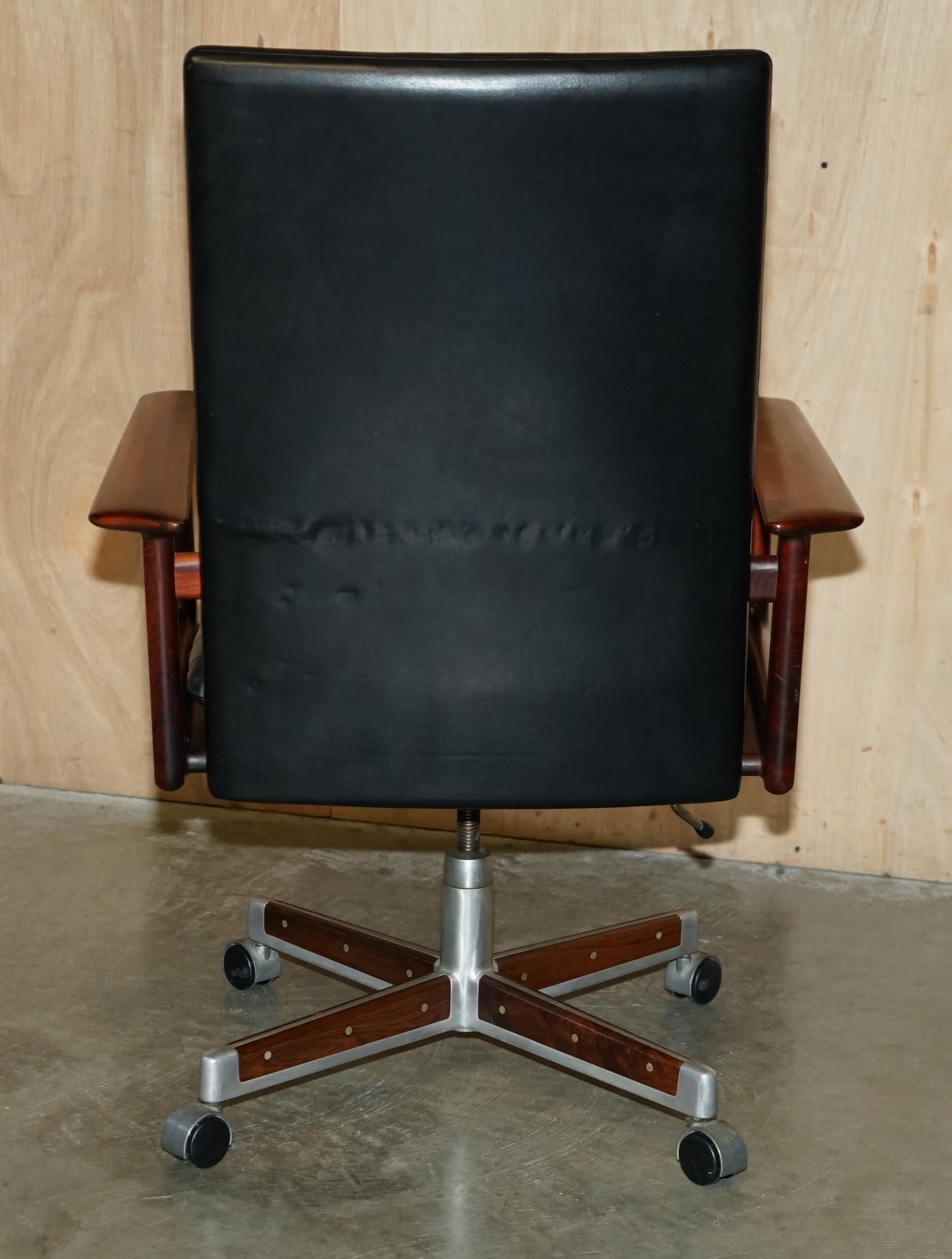DANISH ARNE VODDER FOR SIBAST MODEL 419 & 223 HARDWOOD LEATHER DESK & ARMCHAiR 12