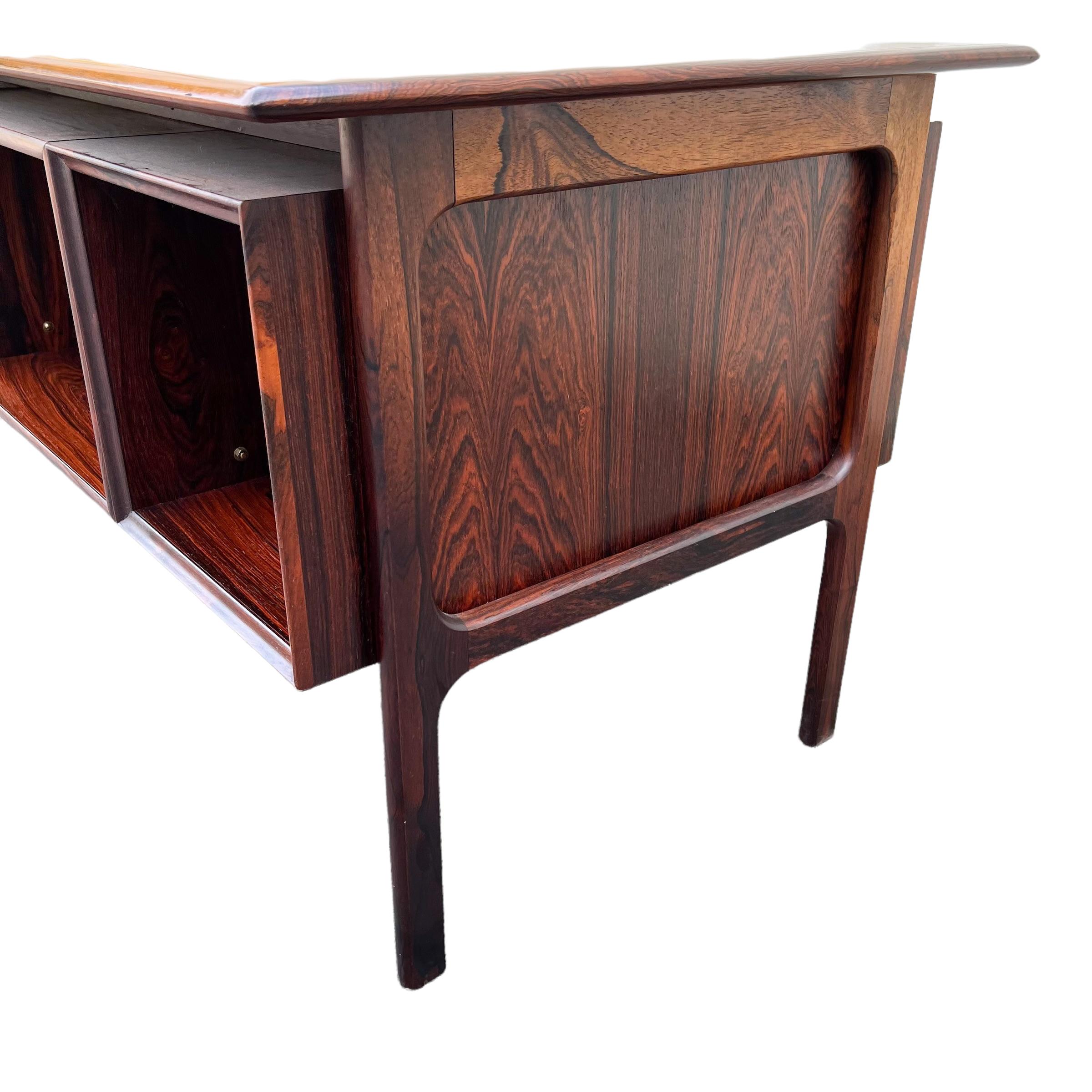 Danish Arne Vodder for Sibast Rosewood Executive Desk W/ Finished Back 5