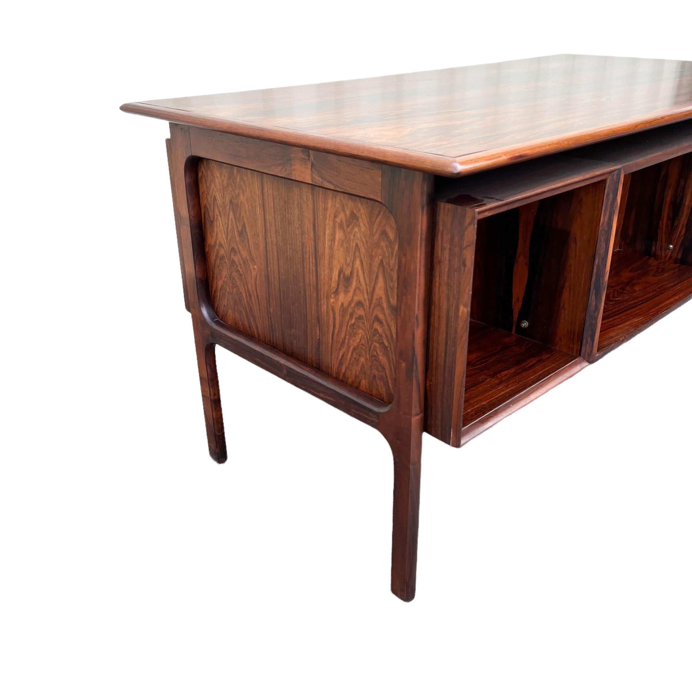 Danish Arne Vodder for Sibast Rosewood Executive Desk W/ Finished Back 9