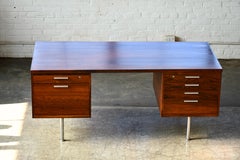Danish Arne Vodder Style Midcentury Desk in Rosewood and Steel, 1960s