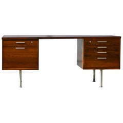 Danish Arne Vodder Style Midcentury Desk in Rosewood and Steel, 1960s