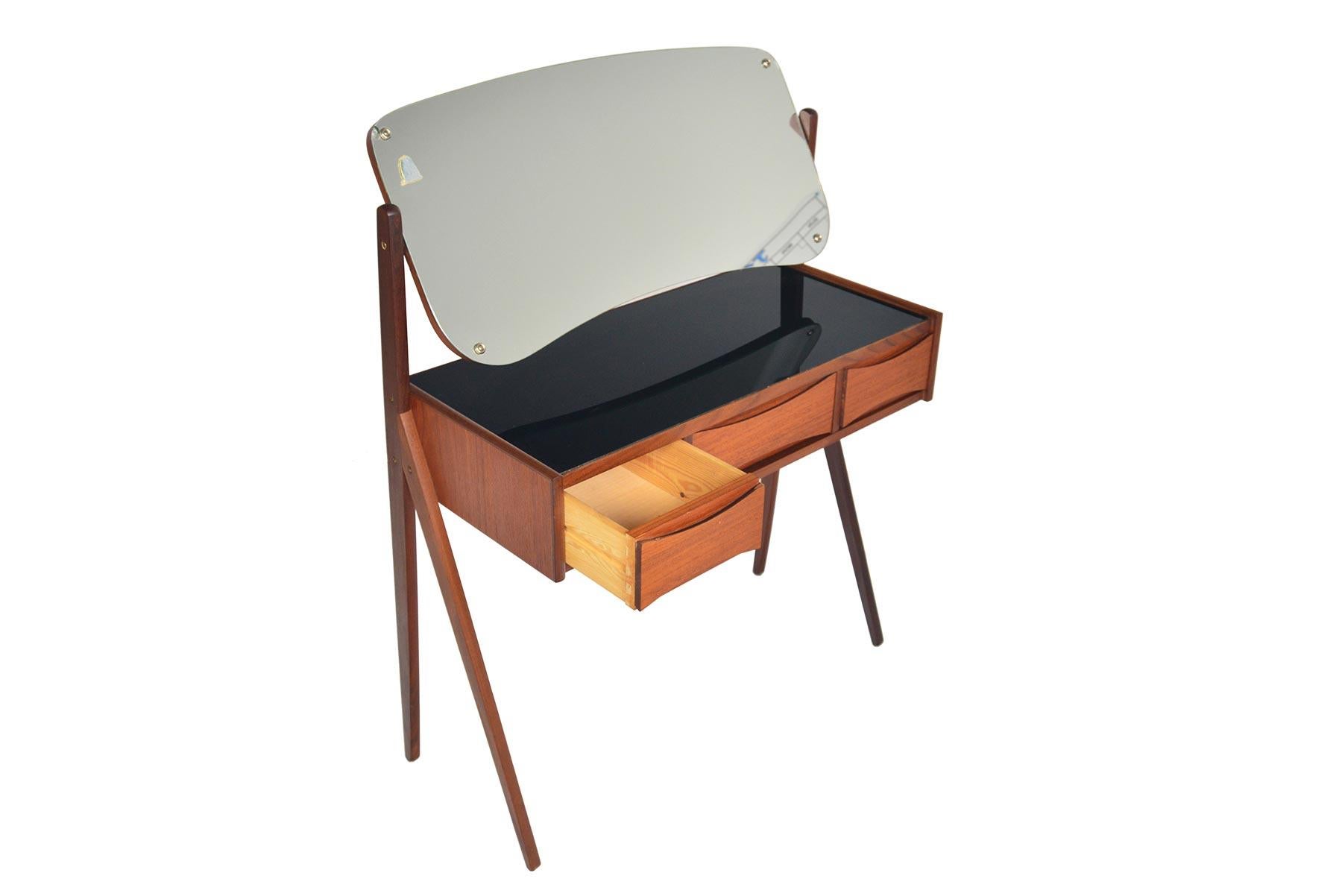 Scandinavian Modern Danish Arne Vodder Teak V-Legged Vanity