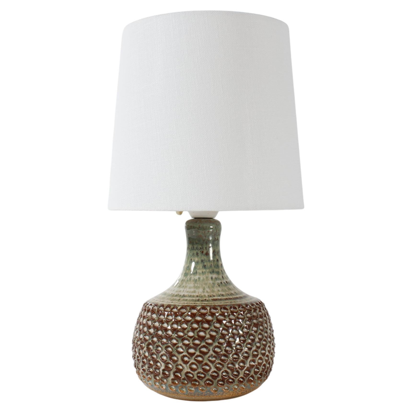 Danish Arstistic Ceramic Table Lamp from the 60s with New Shade made in Denmark For Sale