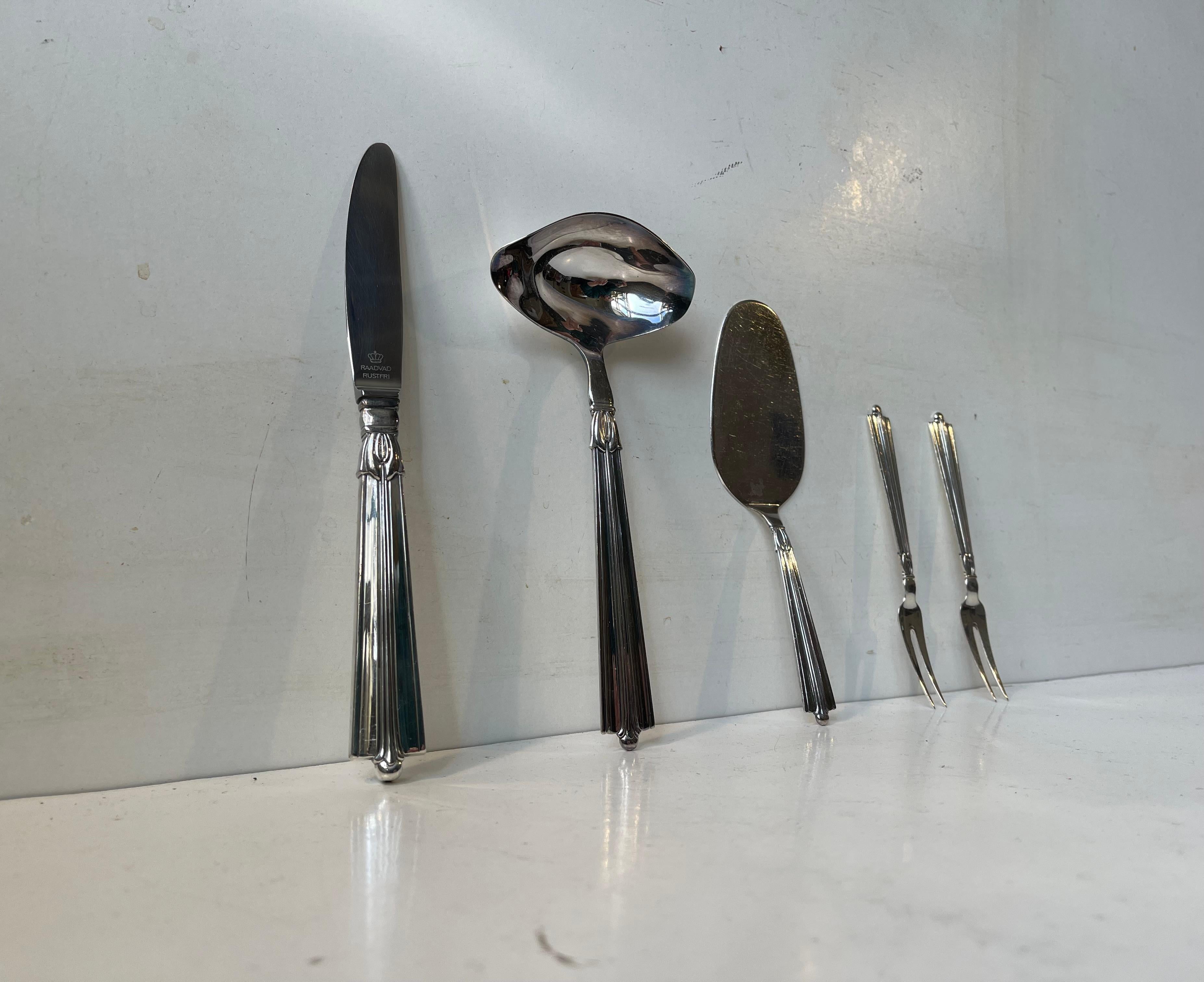 Set di posate danese Art Deco 12 persone  di Borgstrøms Sølvvarefabrik, Set di 65 pezzi in vendita 6