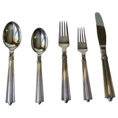 Dänisches Art déco-Besteck-Set für 12 Personen, Art déco  von Borgstrøms Sølvvarefabrik, Satz zu 65 Stück